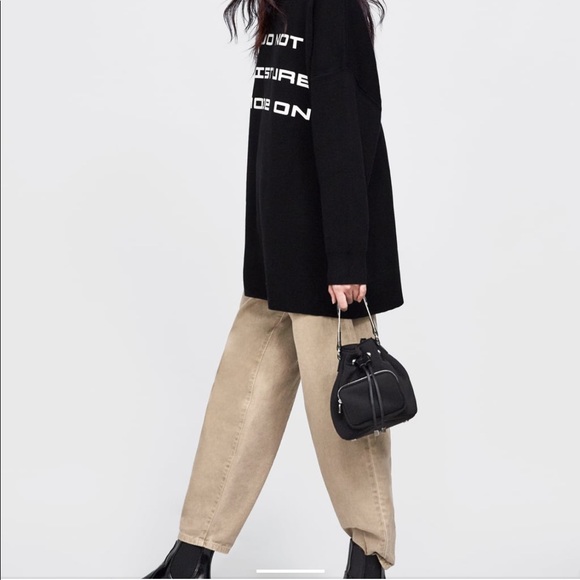 Black Zara knit do not disturb sweater - Picture 2 of 7